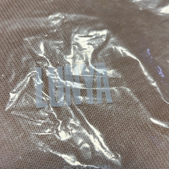 Lunya NWT Women’s Cozy Cotton Silk Relaxed Ankle Pant Lounge, Tan. Drawstring. M - Picture 12 of 13